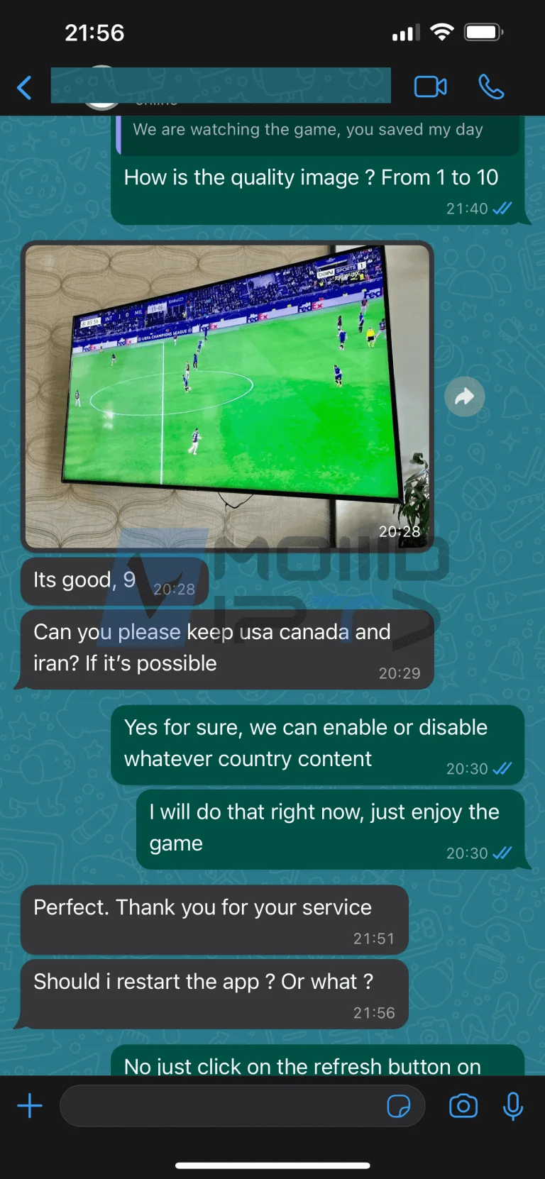 Customer feedback and testimonials for IPTV Canada services